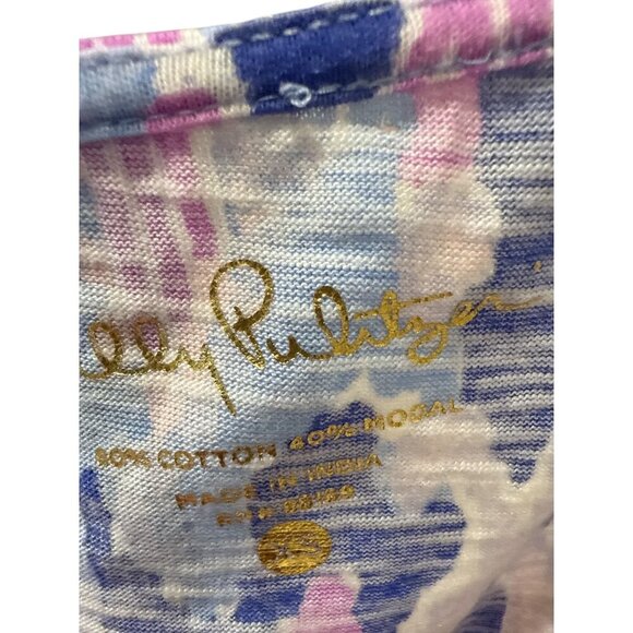 Lilly Pulitzer Tideline Amethyst Mini Knit Smock Waist Tank Dress Size XS Preown - Picture 4 of 7